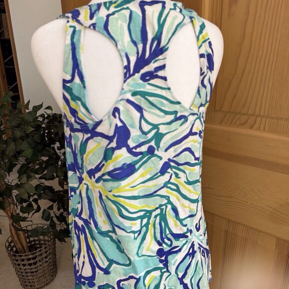 Lilly Pulitzer Monterey Racerback Tank Top Pool Blue Stay Cool‎ XS - Picture 3 of 16